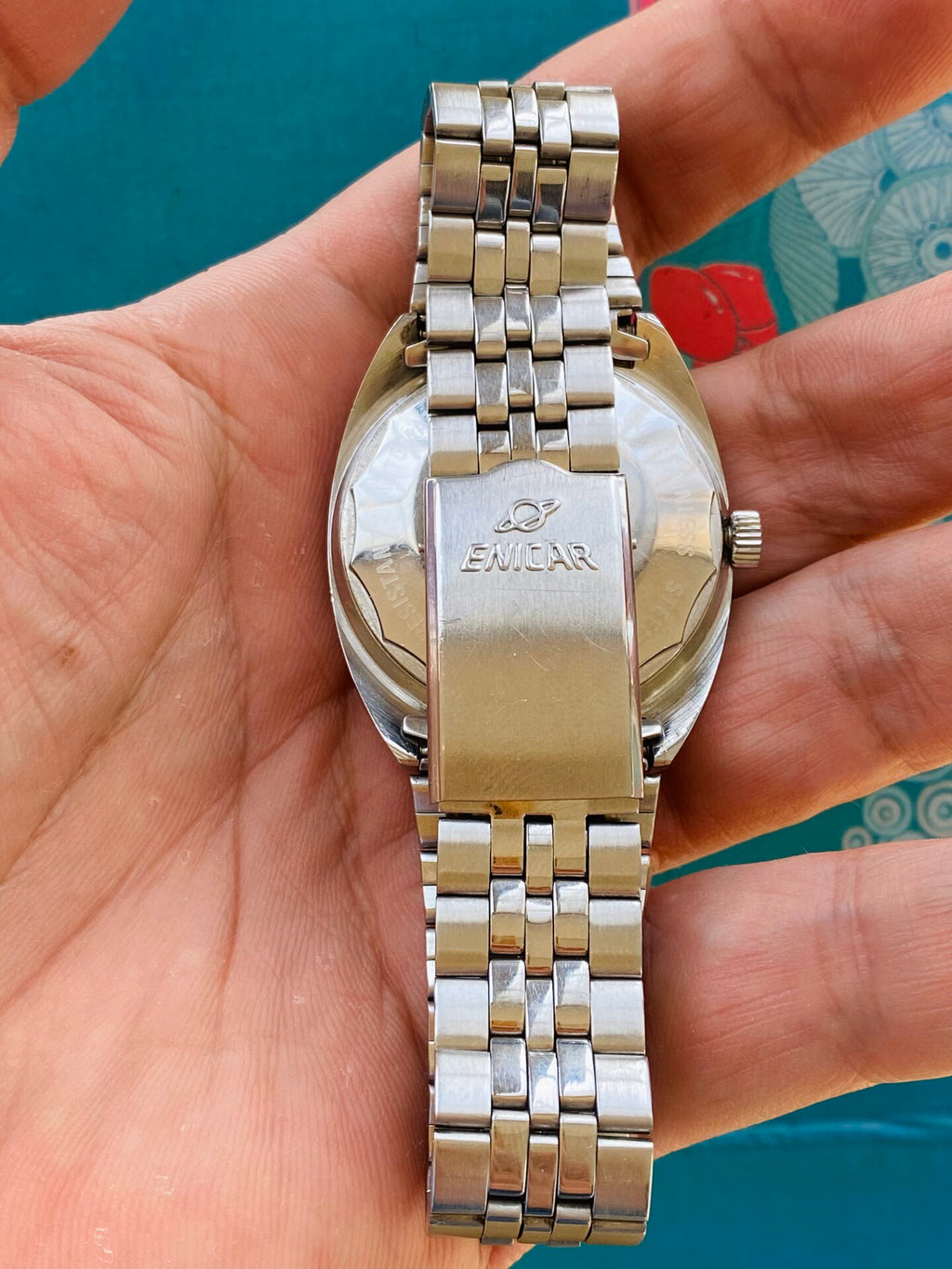 Enicar Swiss Vintage Automatic Watch ETA2846 Day Date 21 Jewels 35mm 1980s 516-0370