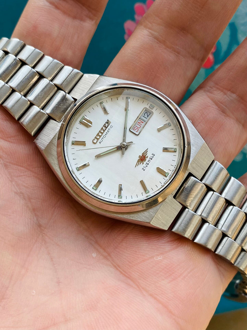 Citizen Men's Vintage Automatic Watch 8200 Day-Date 21 Jewels 36.4mm 517-0178
