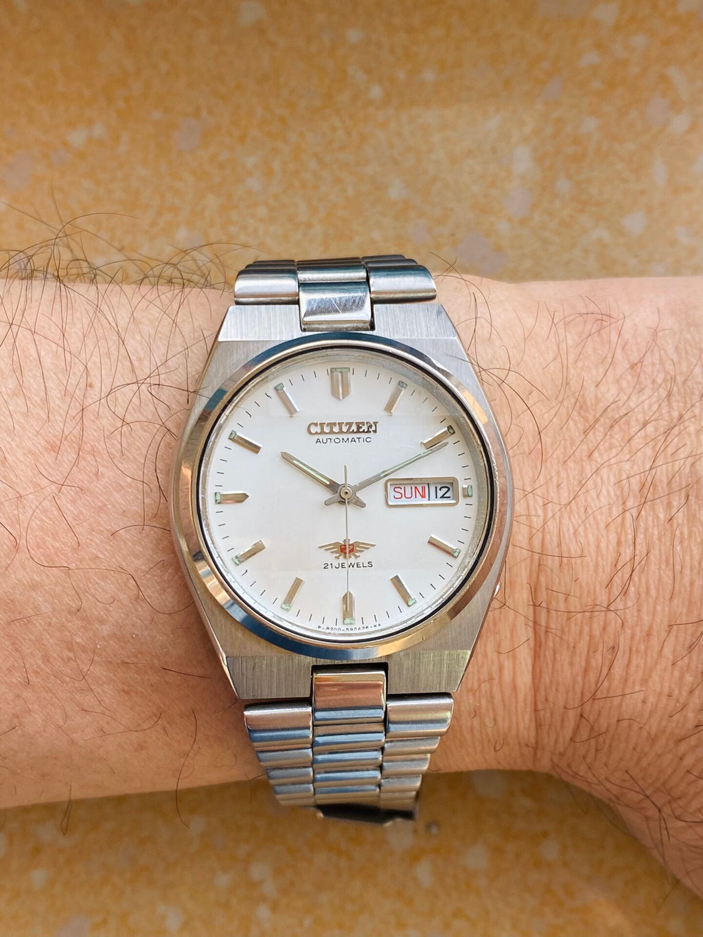 Citizen Men's Vintage Automatic Watch 8200 Day-Date 21 Jewels 36.4mm 517-0178