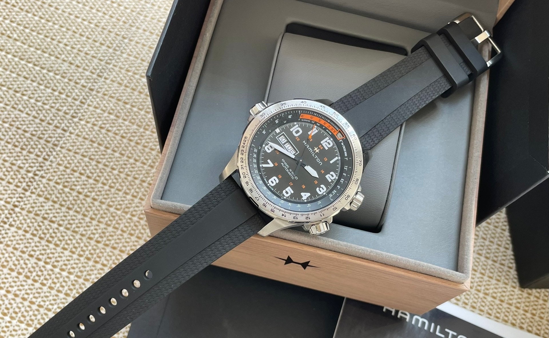 Hamilton Khaki X-Wind Automatic Watch 45mm Ref.H77755533 480-2550 Full Set