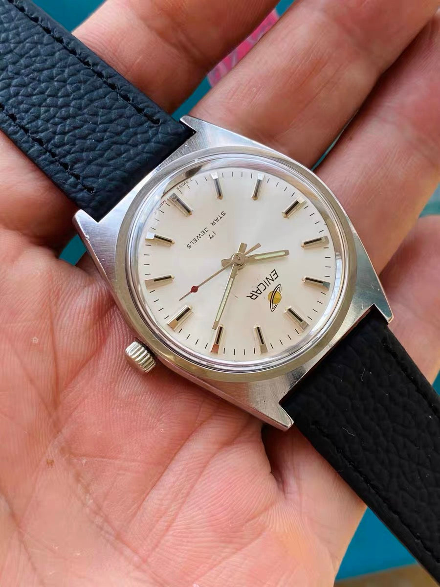 Enicar Swiss Vintage Manual-Winding Watch Cal. 160 17 Jewels 36.3mm 1960s 521-0160