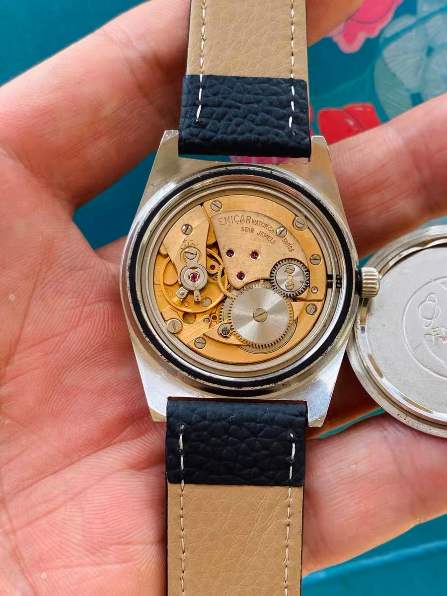 Enicar Swiss Vintage Manual-Winding Watch Cal. 160 17 Jewels 36.3mm 1960s 521-0160