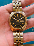 Orient Vintage Automatic Watch 46943 Day Date 21 Jewels 39mm 1990s 522-0098