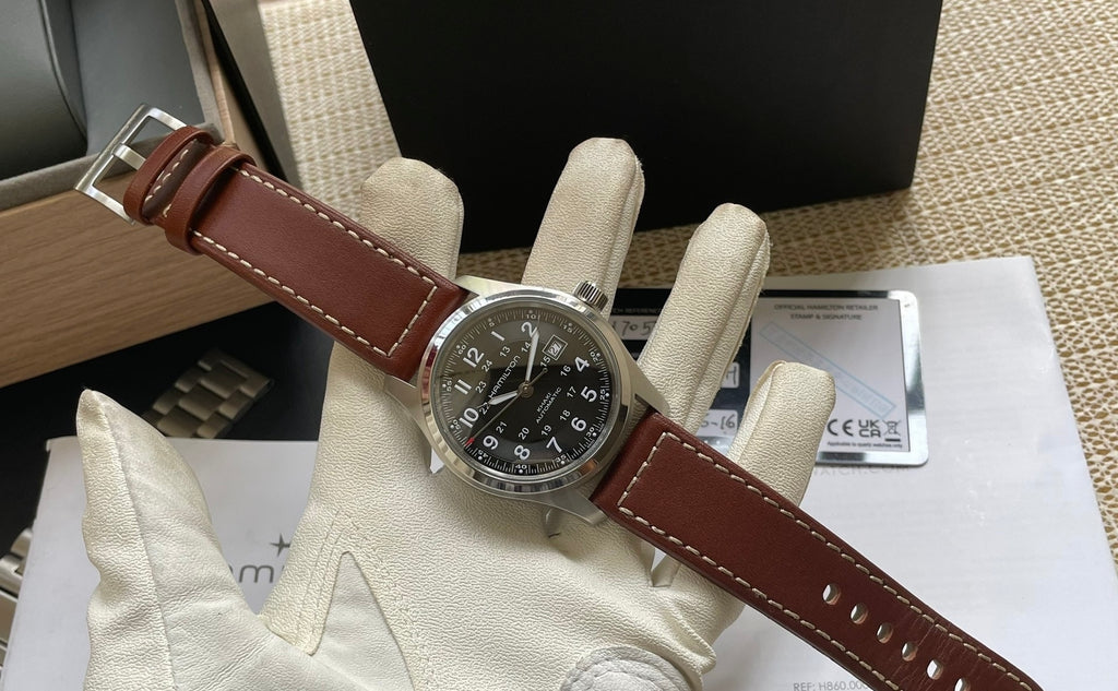 Hamilton Khaki Field Automatic Date Watch Swiss Made 42MM H705555 505-2250 Full Set