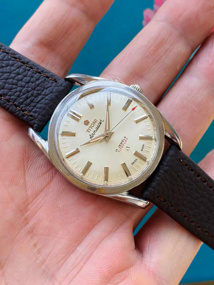 Titoni Titoflex Swiss Vintage Manual-Winding Watch ETA2750 17 Jewels 34.5mm 542-0248
