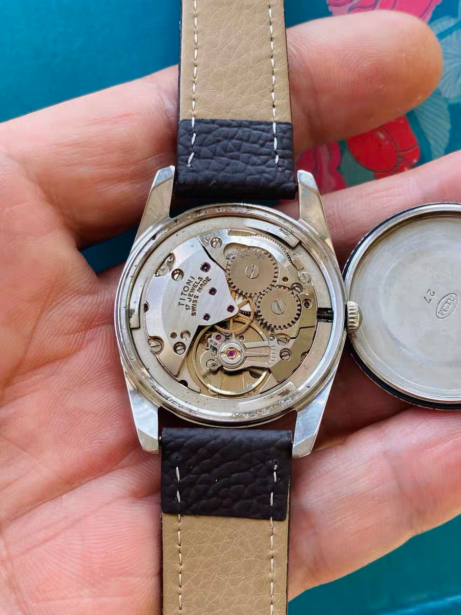 Titoni Titoflex Swiss Vintage Manual-Winding Watch ETA2750 17 Jewels 34.5mm 542-0248
