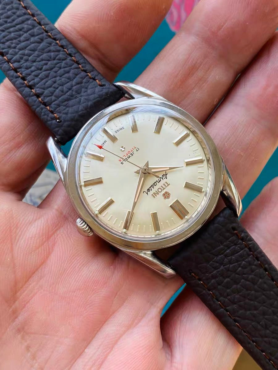 Titoni Titoflex Swiss Vintage Manual-Winding Watch ETA2750 17 Jewels 34.5mm 542-0248
