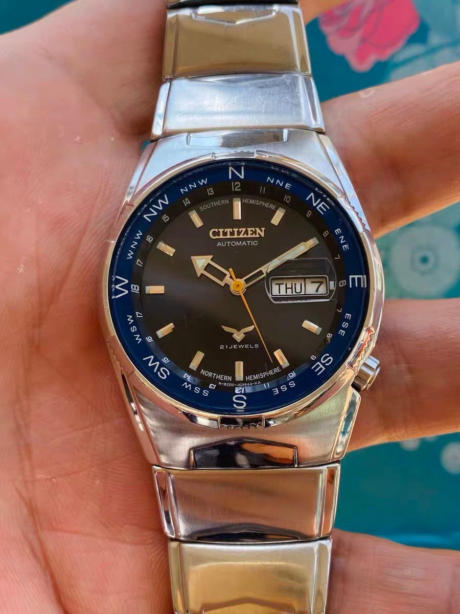 Citizen Vintage Automatic Watch 8200 Day Date 21 Jewels 38mm 519-0228