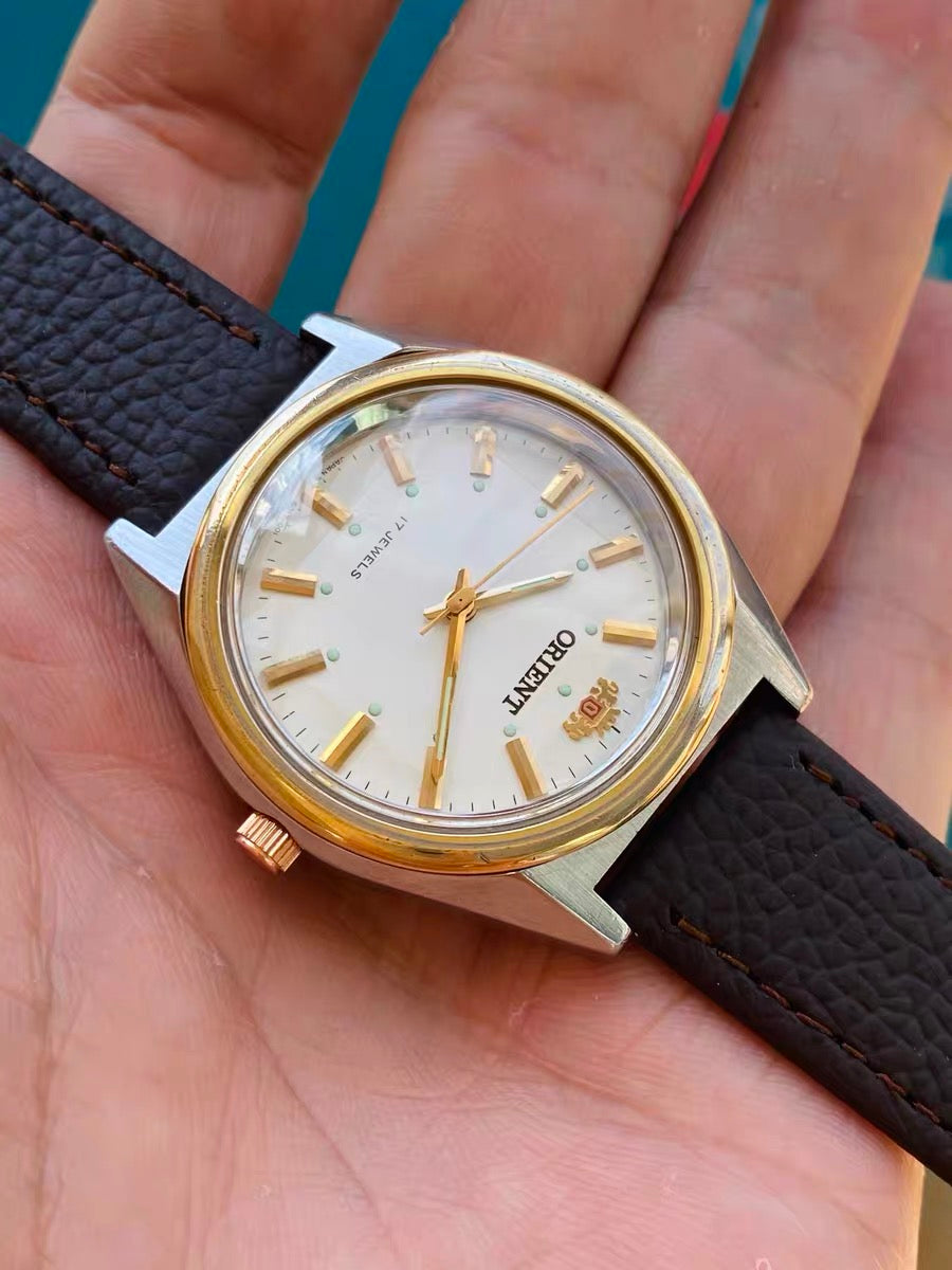 ORIENT Manual Wind Vintage Men's Watch 17 Jewels 37mm 1970s 543-0168