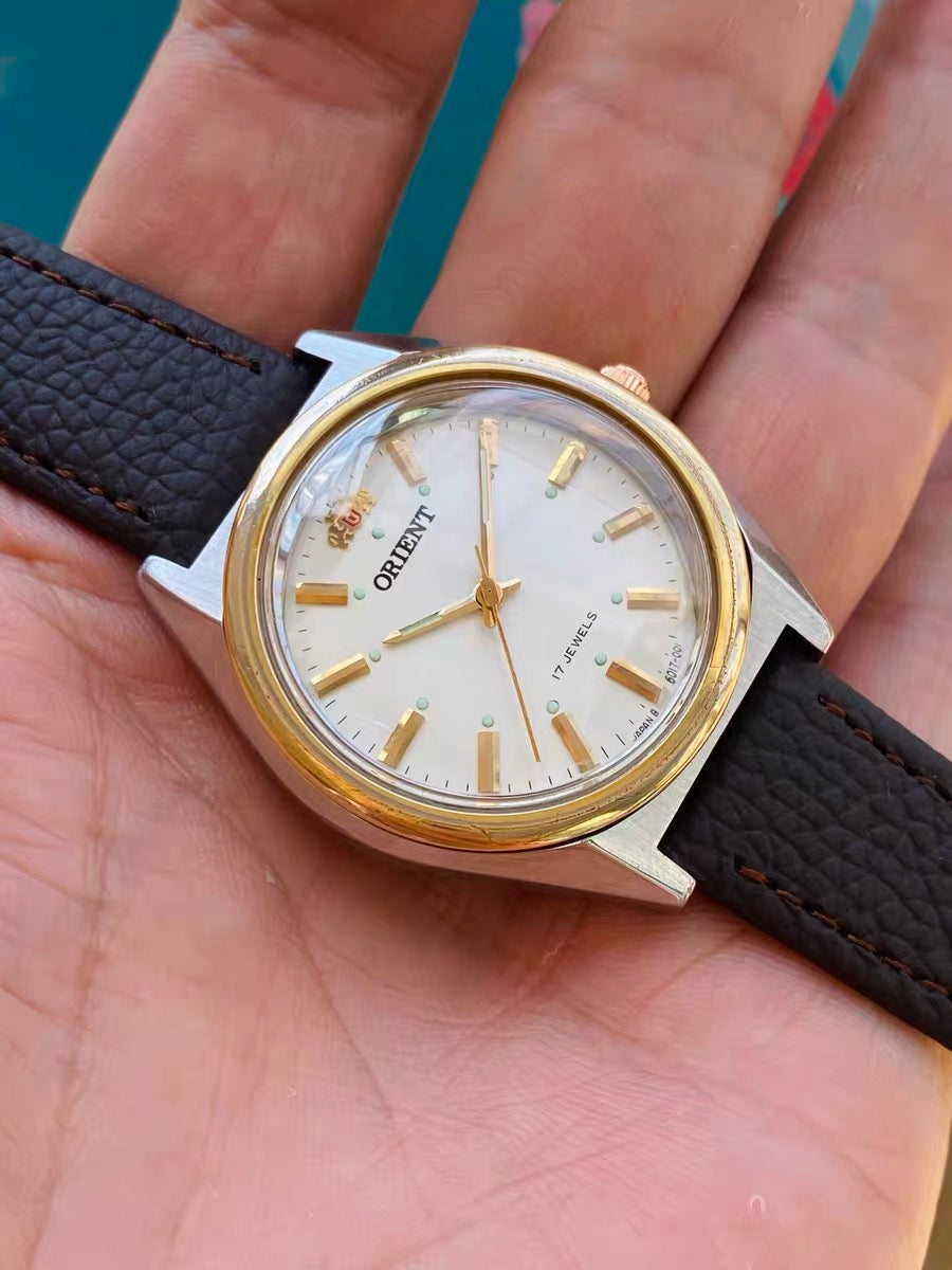 ORIENT Manual Wind Vintage Men's Watch 17 Jewels 37mm 1970s 543-0168