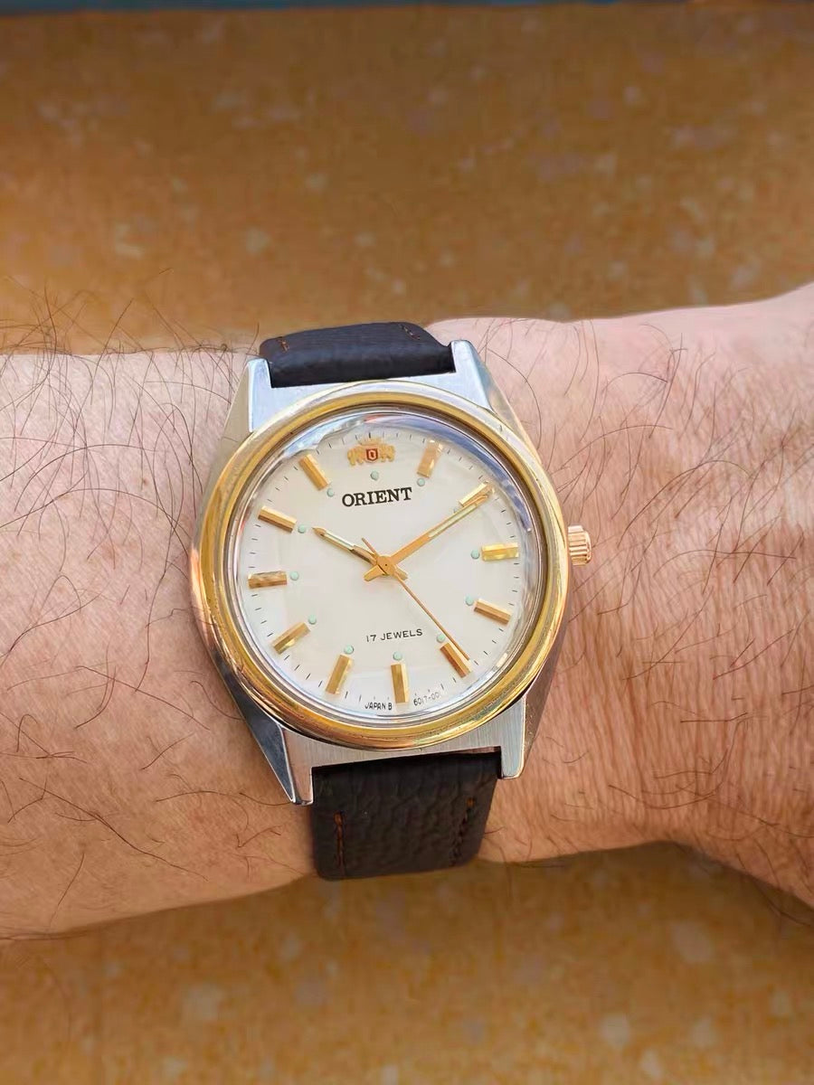ORIENT Manual Wind Vintage Men's Watch 17 Jewels 37mm 1970s 543-0168