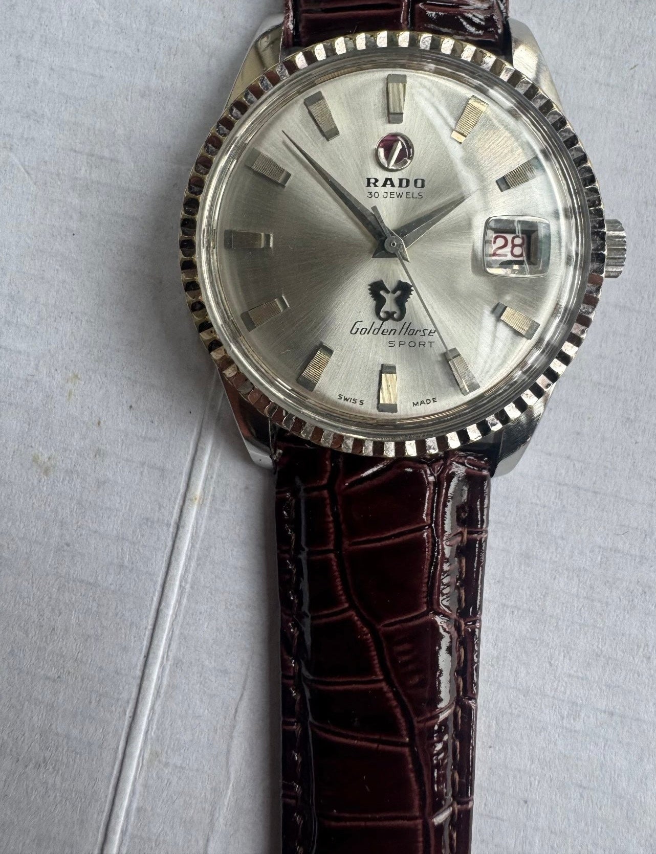 Rado Swiss Golden Horse Sport Automatic Watch 30 Jewels Silver Dial 36.5mm Classic 545-0880