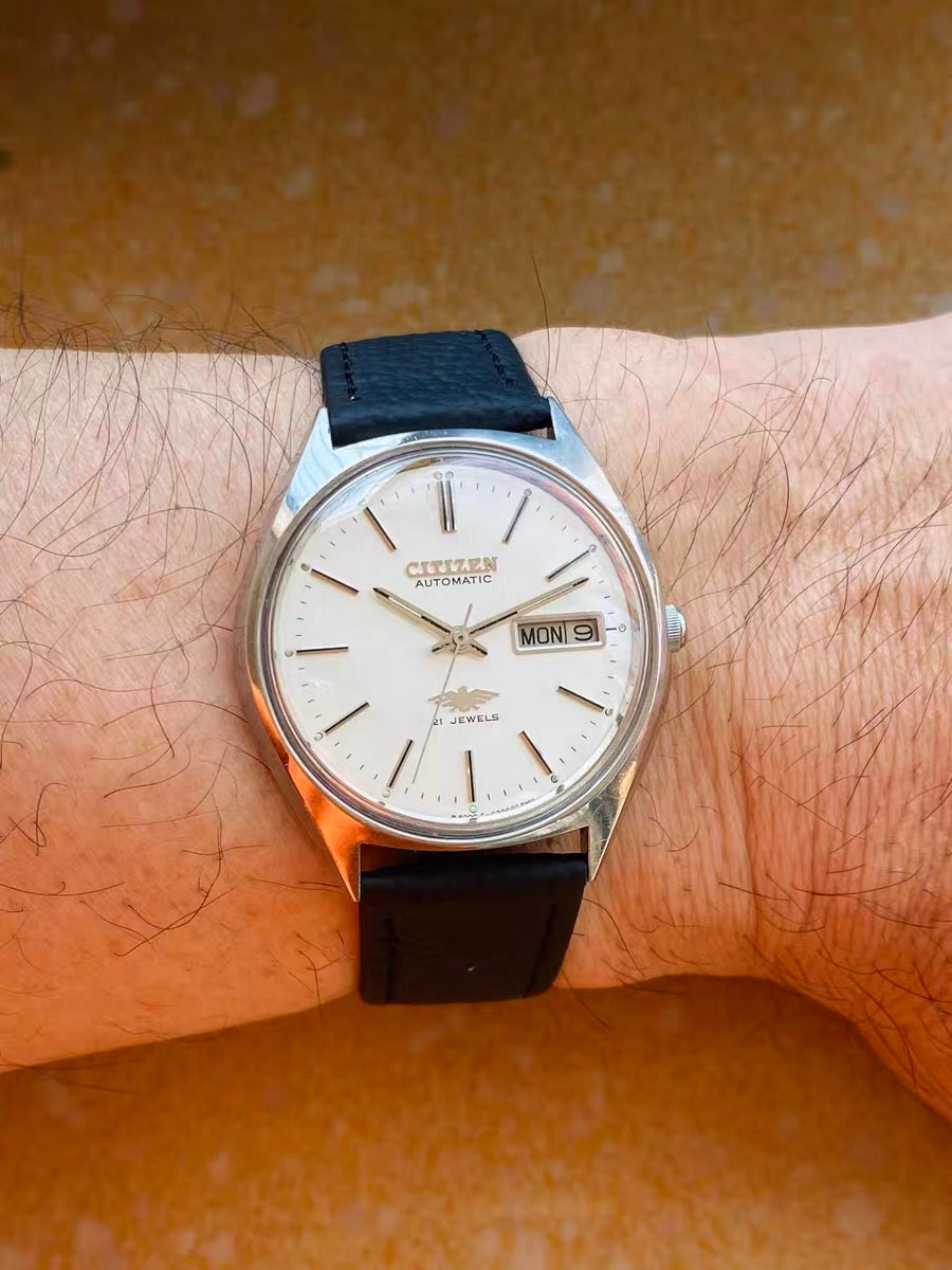Citizen Vintage Automatic Watch 8200 Day Date 21 Jewels 36mm 552-0138