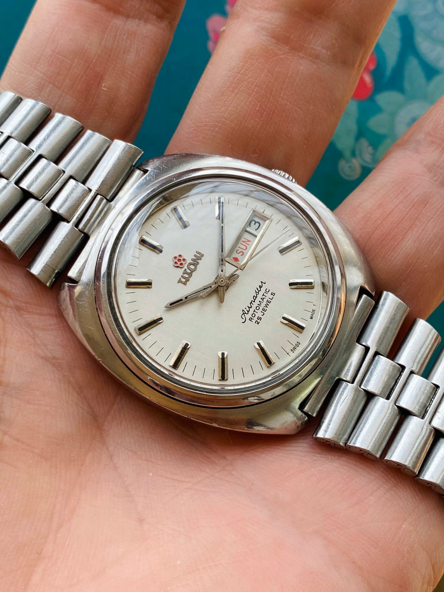 Titoni Swiss Airmaster Rotomatic Automatic Watch Day Date ETA2879 1970s 37mm 559-0270