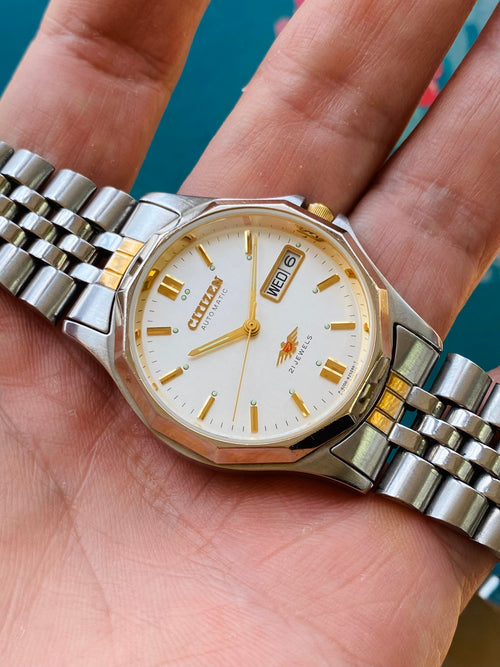 Citizen Automatic Watch Day Date Cal. 8200 Vintage 1990s 35mm 21 Jewels 562-0160