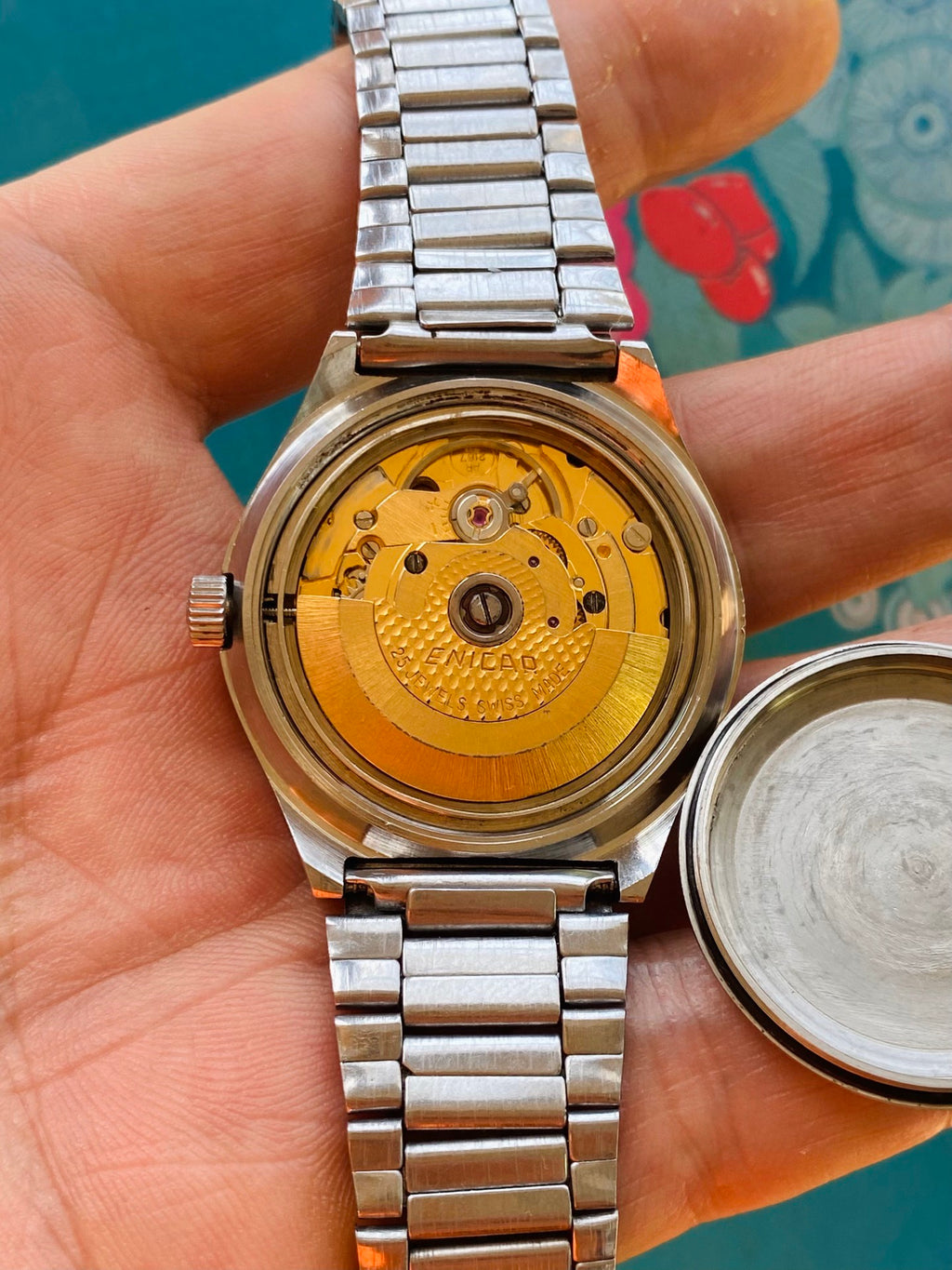 Enicar Swiss Automatic Watch Cal. AR2167 Day Date Vintage 1970s 36mm Classic 563-0268