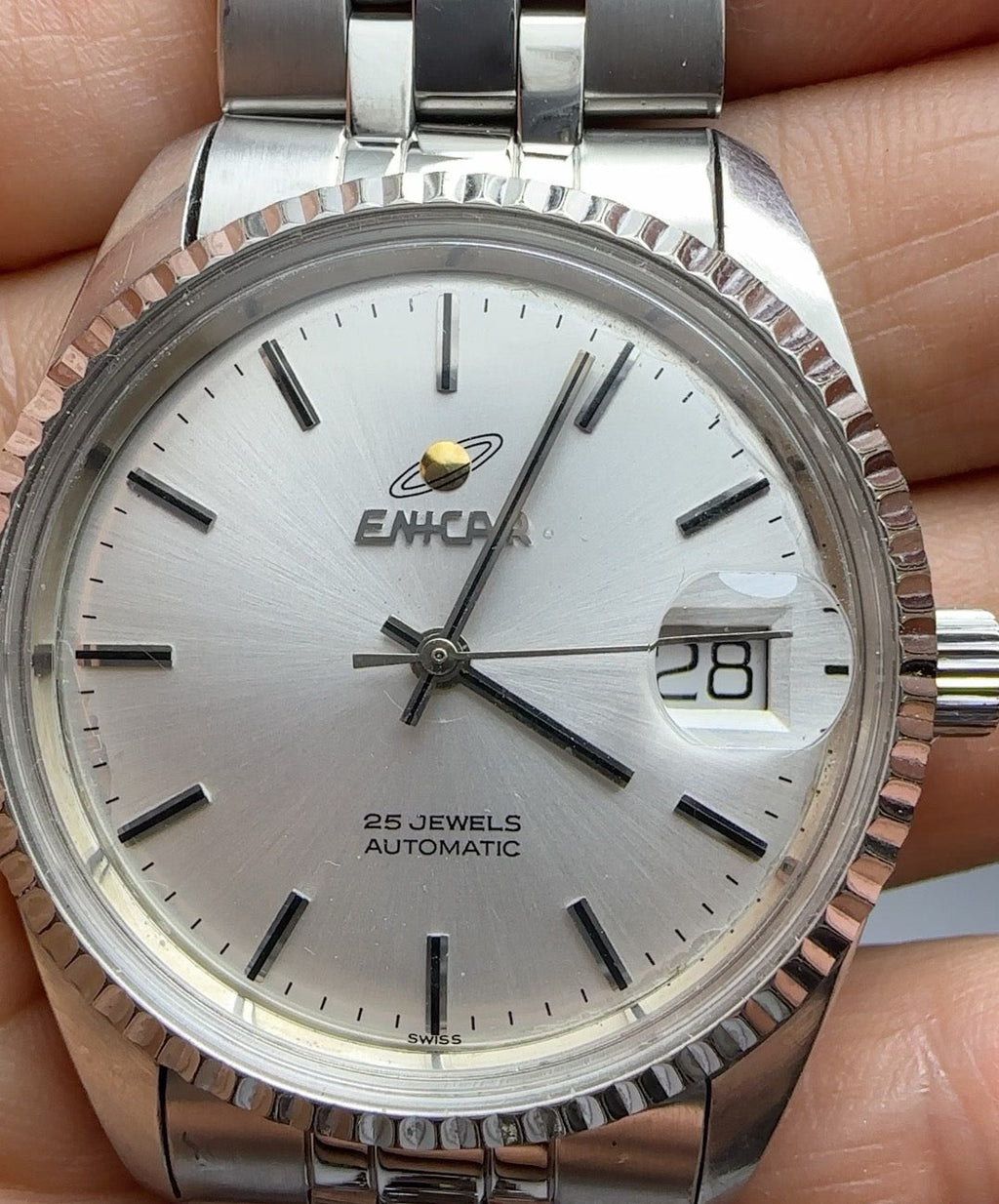 Enicar Automatic Watch Cal. 2824-2 Date Vintage 35.5mm Swiss Classic 25 Jewels 567-0548