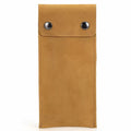 CONTACT'S FAMILY Vintage Genuine Leather Watch Pouch – Slim Portable Travel Watch Storage Sleeve with Dual Snap Hasp Closure