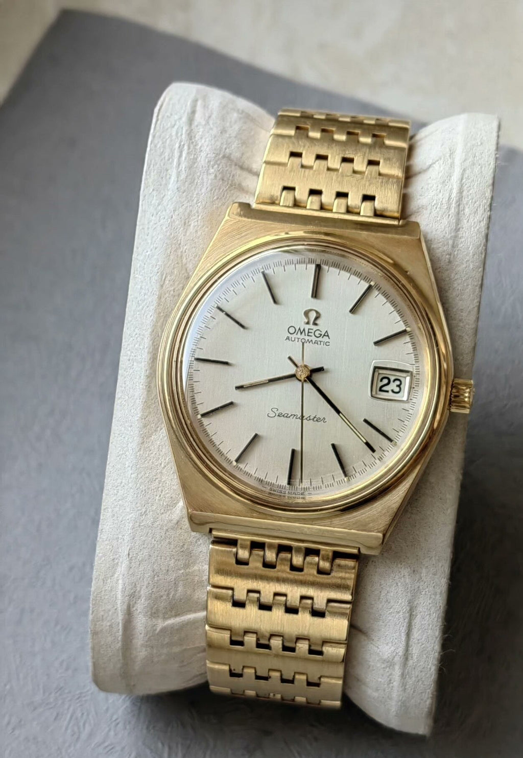 Omega Seamaster Automatic Watch Cal. 1010 Date 35.5mm Gold filled Original Bracelet Vintage 497-3700