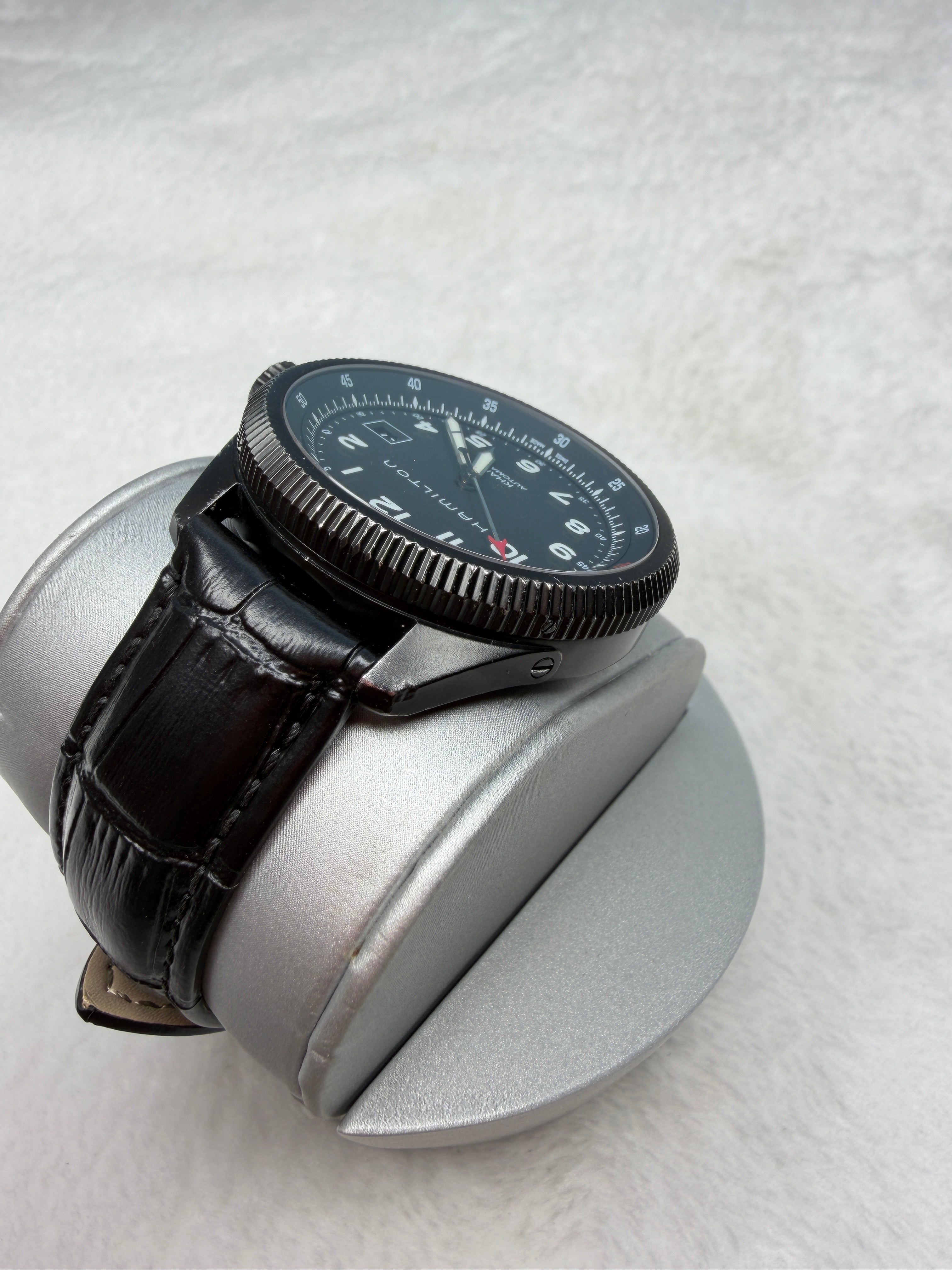 Hamilton Swiss Khaki Aviation Automatic Men's Watch H766950 Black Dial 42mm Date Pilot 451-1500