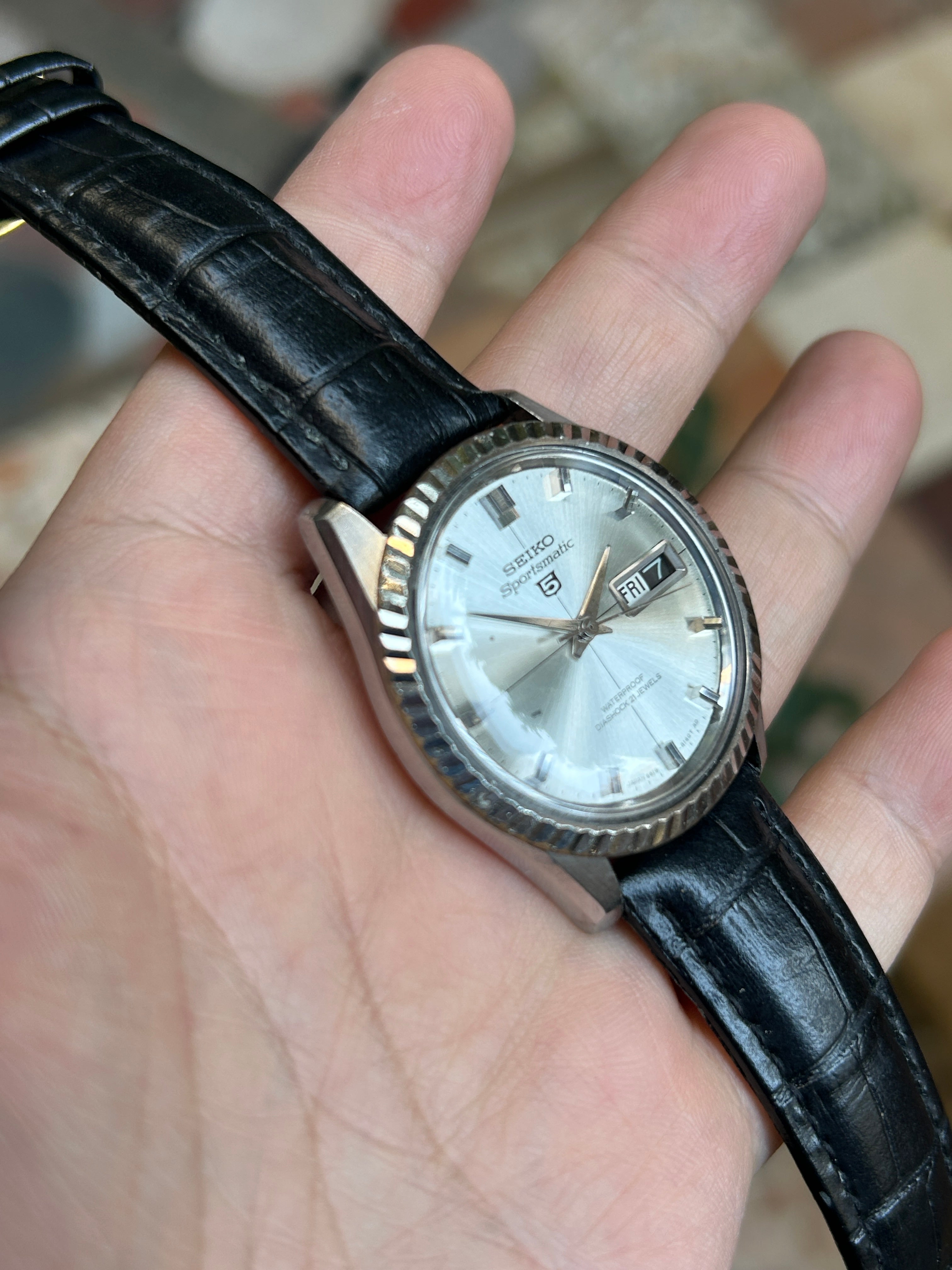 Seiko Sportsmatic 5 Vintage Automatic Watch Day Date 21 Jewels 36.5mm 556-0060