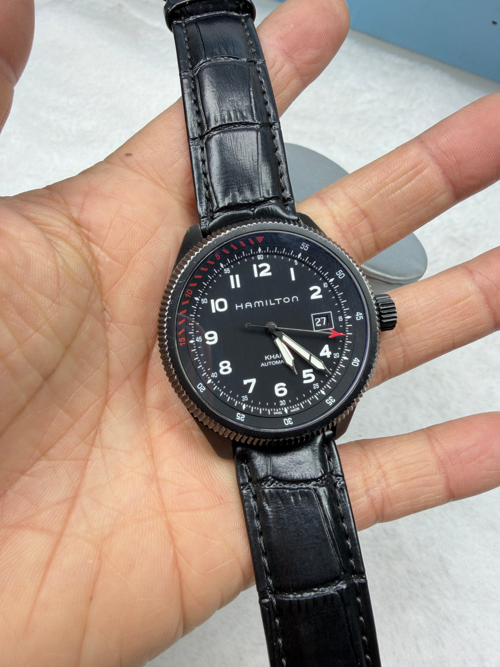 Hamilton Swiss Khaki Aviation Automatic Men's Watch H766950 Black Dial 42mm Date Pilot 451-1500