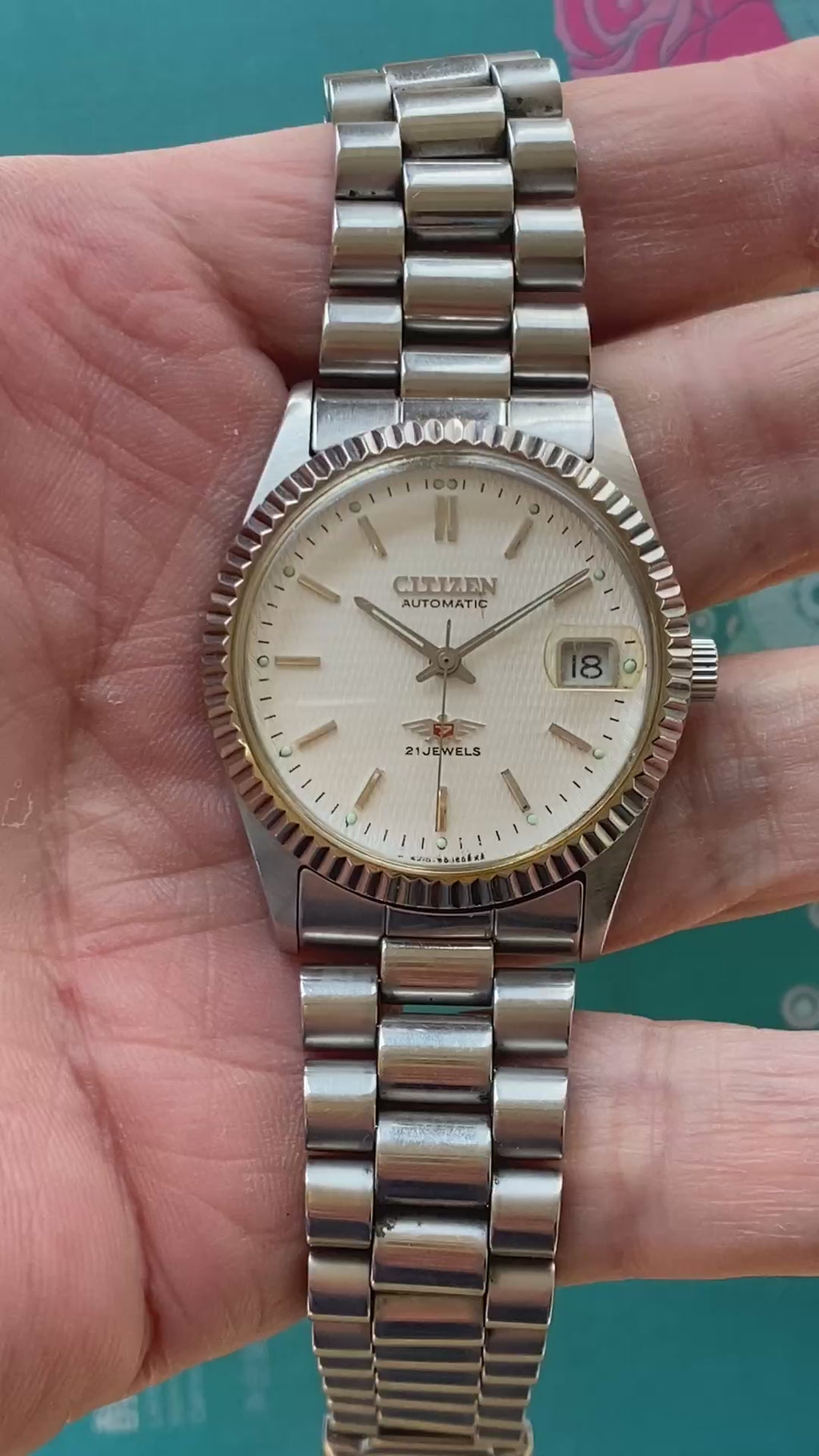Citizen Automatic Vintage Men's Watch Cal. 8210 Date 21 Jewels 35.3mm 1980s 581-0130
