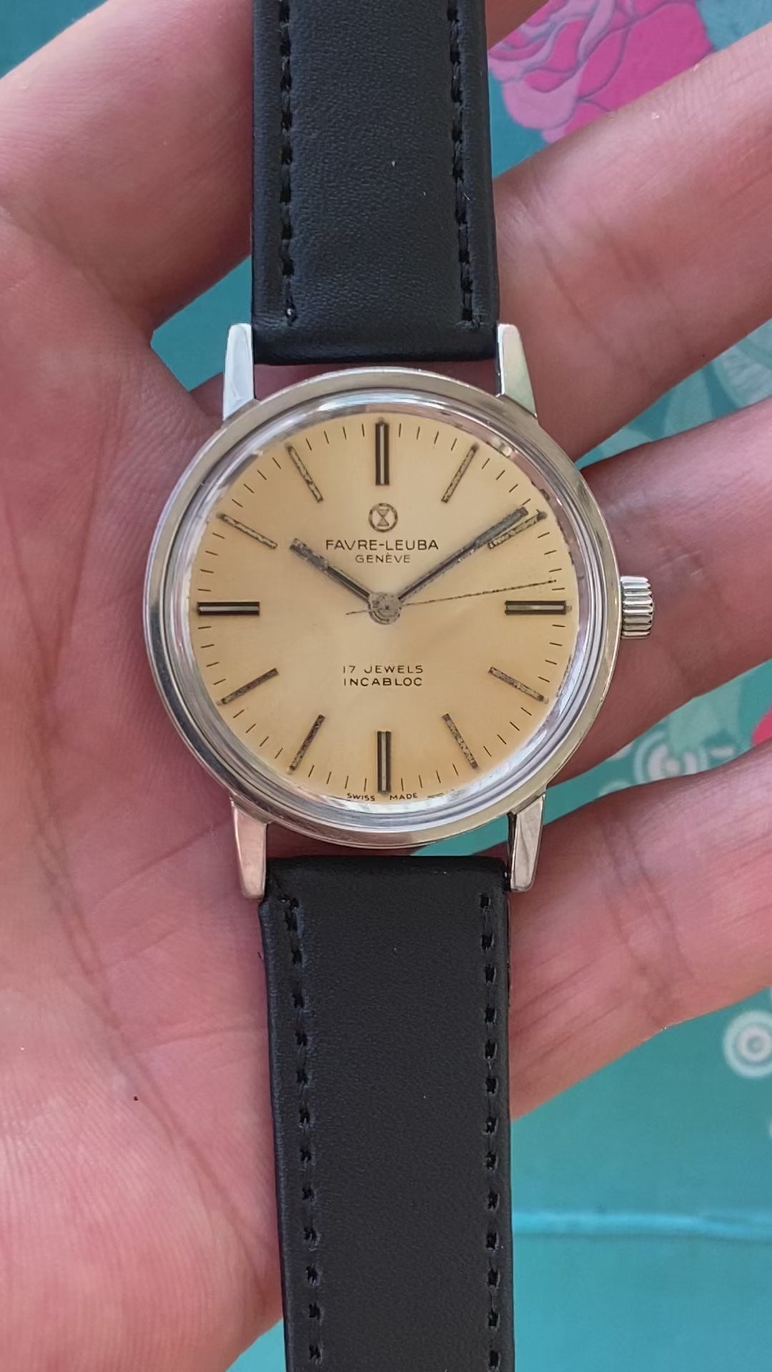 Swiss FAVRE-LEUBA Manual Wind Watch ETA 2750 17 Jewels 35mm 1970s 632-0170