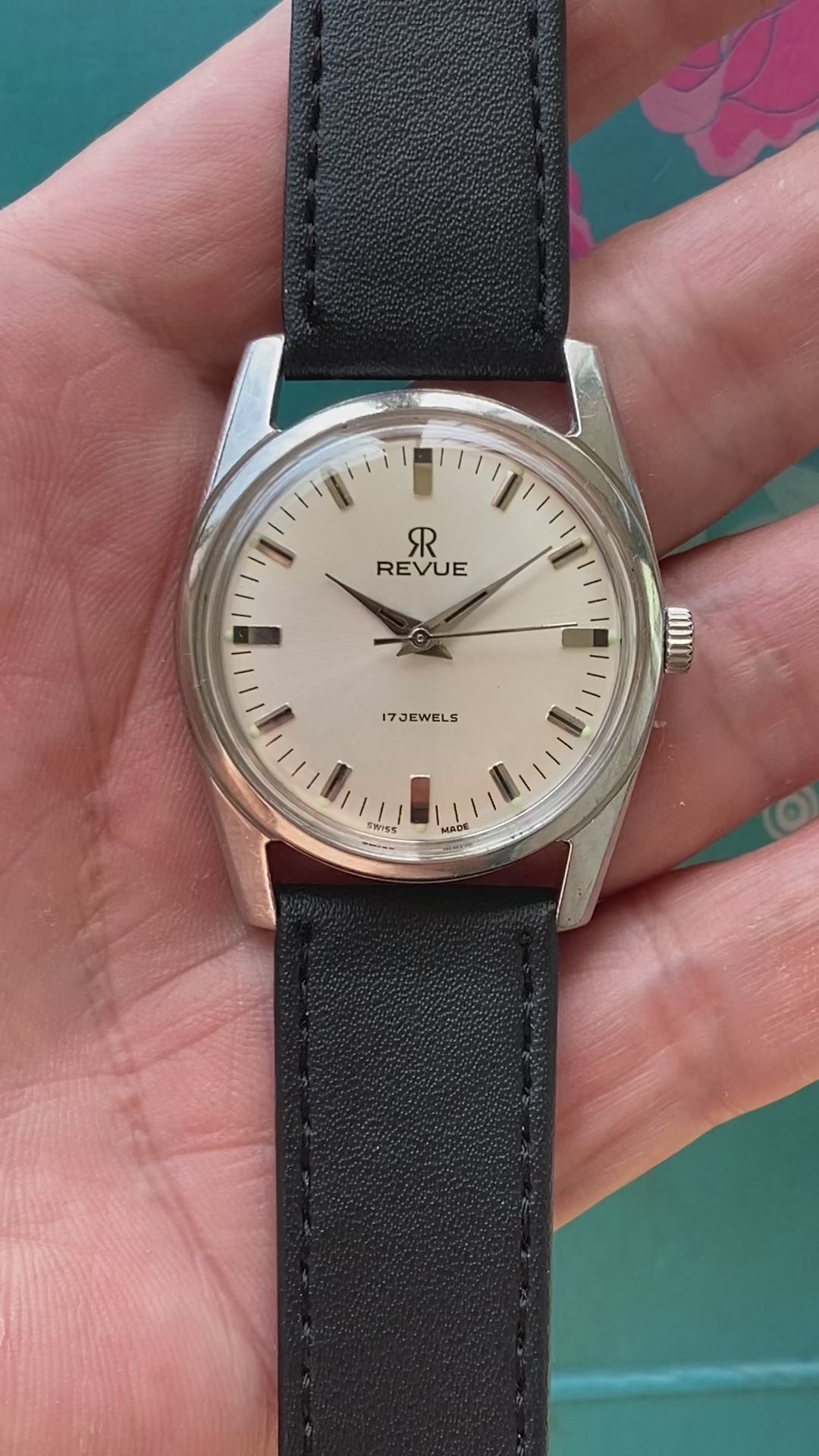 Swiss Revue Vintage Manual Wind Watch ETA 2750 17 Jewels 34.8mm President's Watch 641-0218